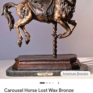 24 inch 160 only!!! Caramel Black and Bronze Carousel Horse Sculpture